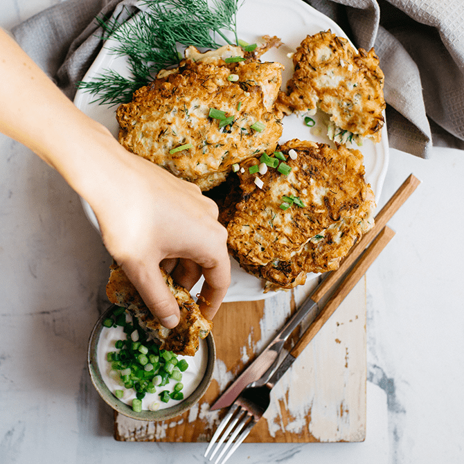 Courgette & feta fritters
